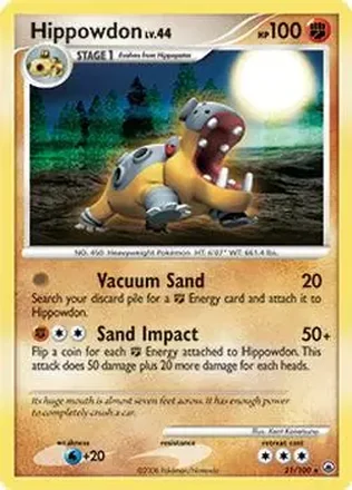 2008 Pokemon Diamond & Pearl Majestic Dawn #21/100 - Hippowdon