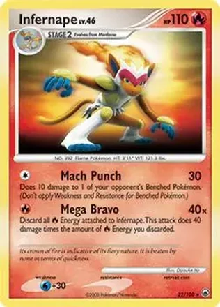 2008 Pokemon Diamond & Pearl Majestic Dawn #22/100 Infernape