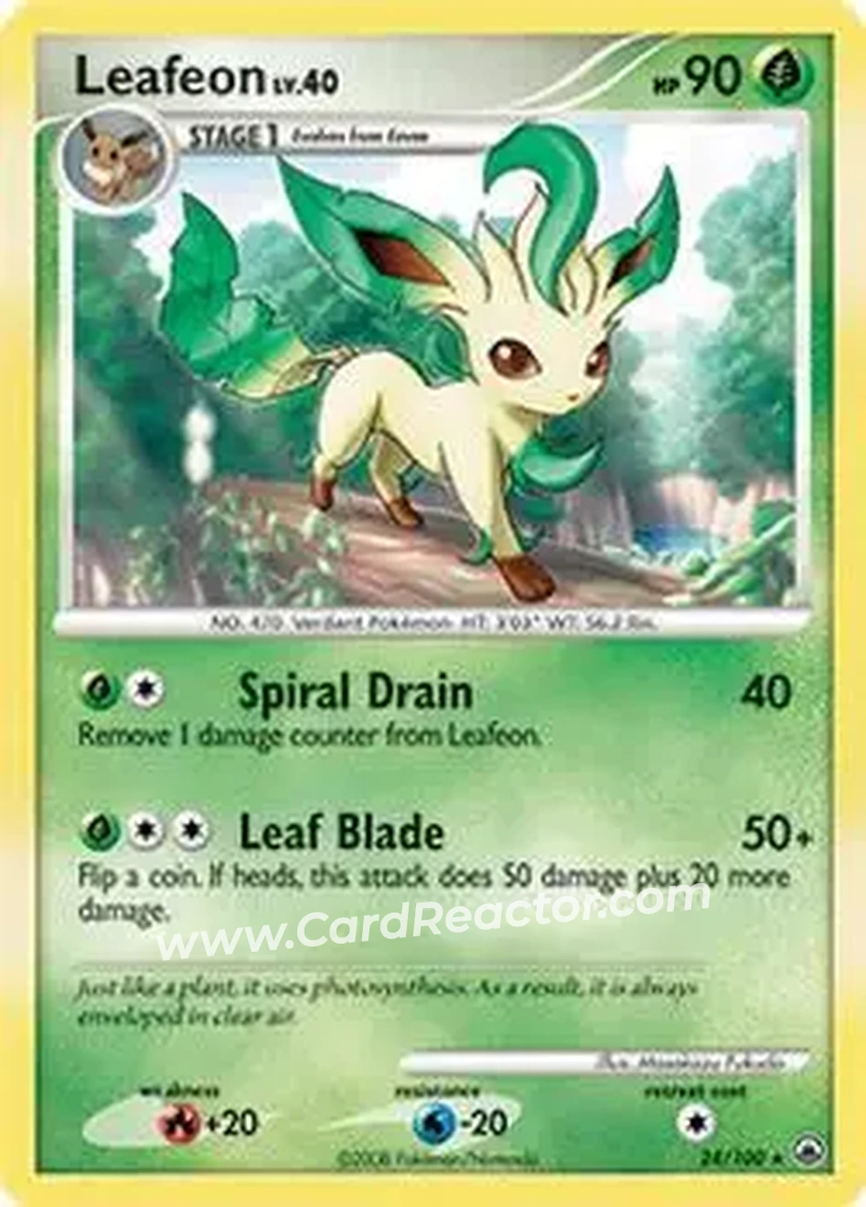 2008 Pokemon Diamond & Pearl Majestic Dawn #24/100 - Leafeon - Front