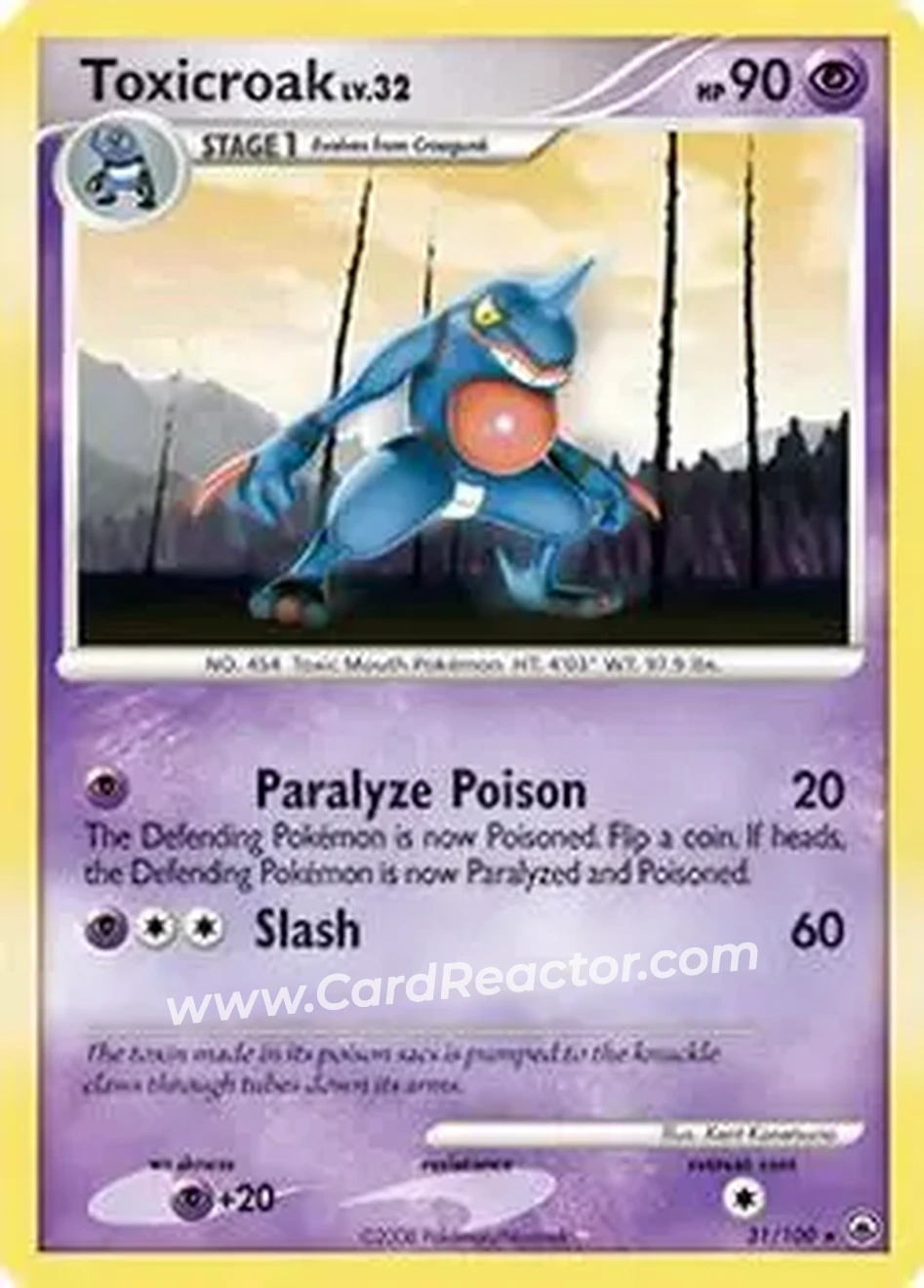 2008 Pokemon Diamond & Pearl Majestic Dawn #31/100 - Toxicroak - Front