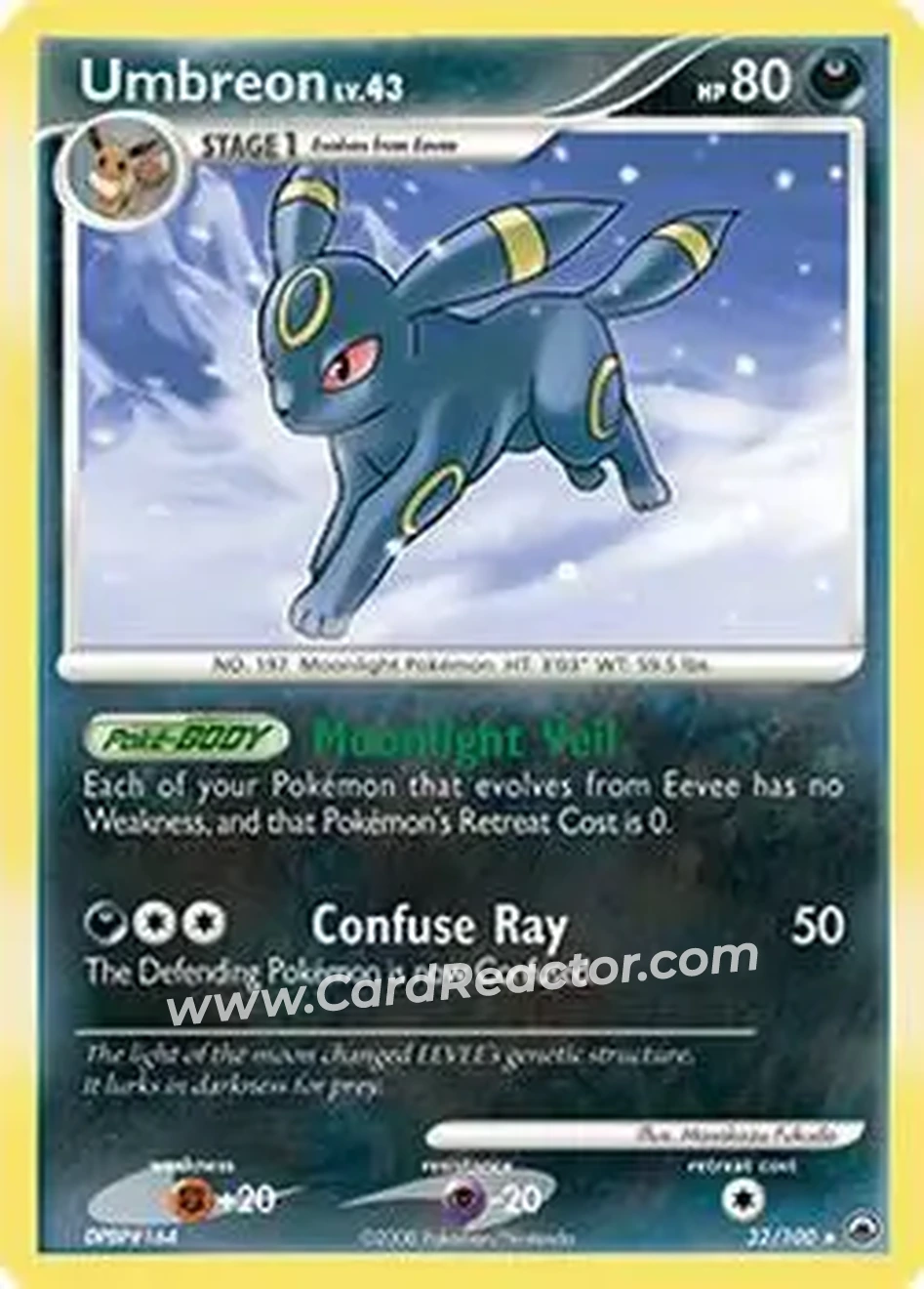 2008 Pokemon Diamond & Pearl Majestic Dawn #32/100 - Umbreon - Front