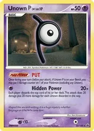 2008 Pokemon Diamond & Pearl Majestic Dawn #33/100 - Unown
