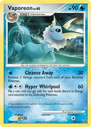 2008 Pokemon Diamond & Pearl Majestic Dawn #34/100 - Vaporeon