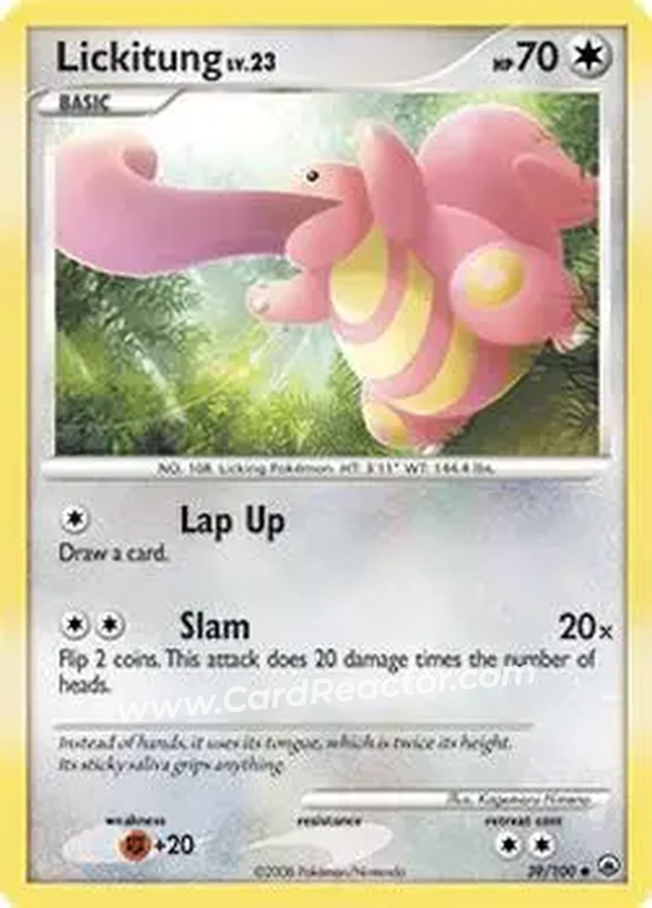 2008 Pokemon Diamond & Pearl Majestic Dawn #39/100 - Lickitung - Front