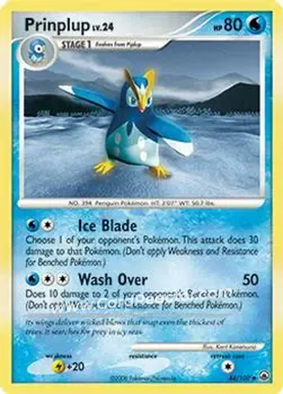 2008 Pokemon Diamond & Pearl Majestic Dawn #44/100 - Prinplup - Front