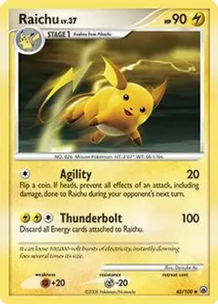 2008 Pokemon Diamond & Pearl Majestic Dawn #45/100 - Raichu