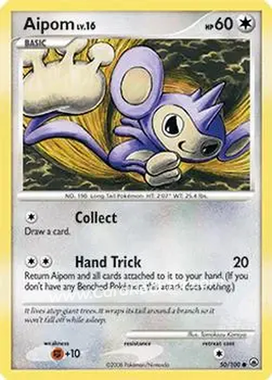 2008 Pokemon Diamond & Pearl Majestic Dawn #50/100 - エイパム - Front