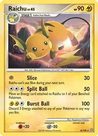 2008 Pokemon Diamond & Pearl Stormfront #8/100 - Raichu