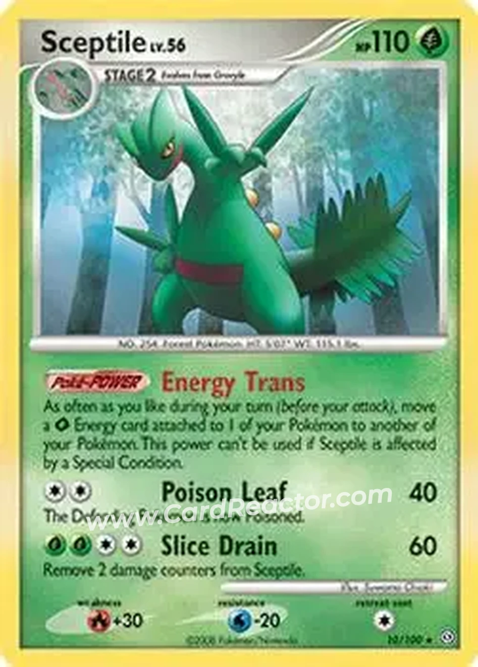 2008 Pokemon Diamond & Pearl Stormfront #10/100 - Sceptile GX - Front