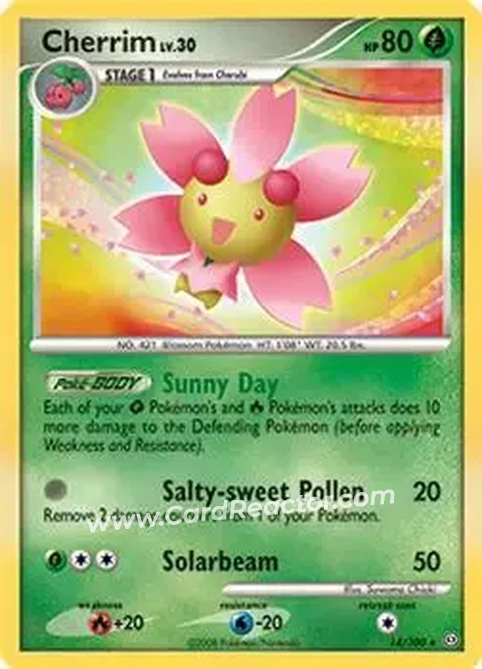 2008 Pokemon Diamond & Pearl Stormfront #14/100 - Cherrim - Front