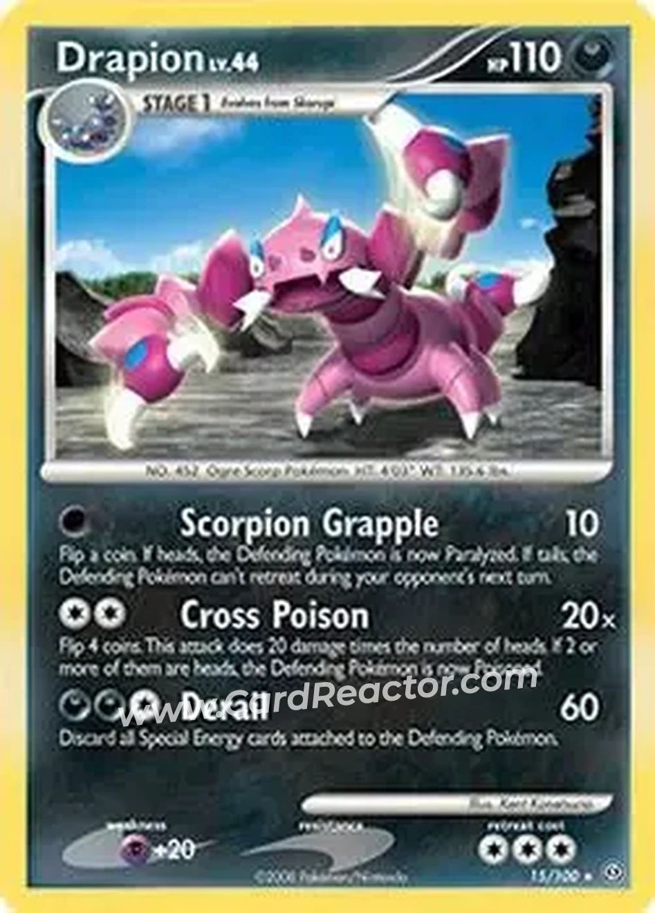 2008 Pokemon Diamond & Pearl Stormfront #15/100 - Drapion - Front
