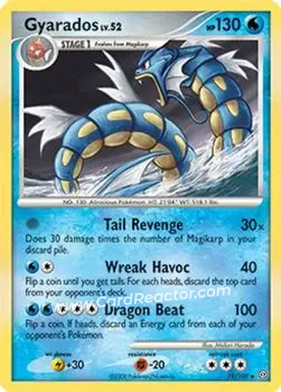 2008 Pokemon Diamond & Pearl Stormfront #19/100 - Gyarados - Front
