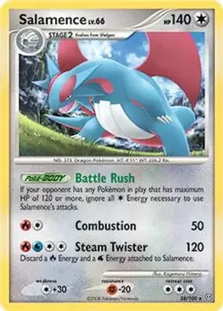 2008 Pokemon Diamond & Pearl Stormfront #24/100 - Salamence ex