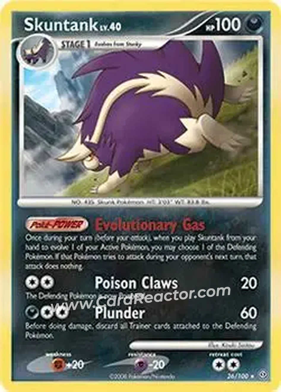 2008 Pokemon Diamond & Pearl Stormfront #26/100 - Skuntank - Front