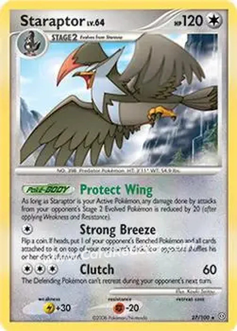 2008 Pokemon Diamond & Pearl Stormfront #27/100 - Staraptor - Front