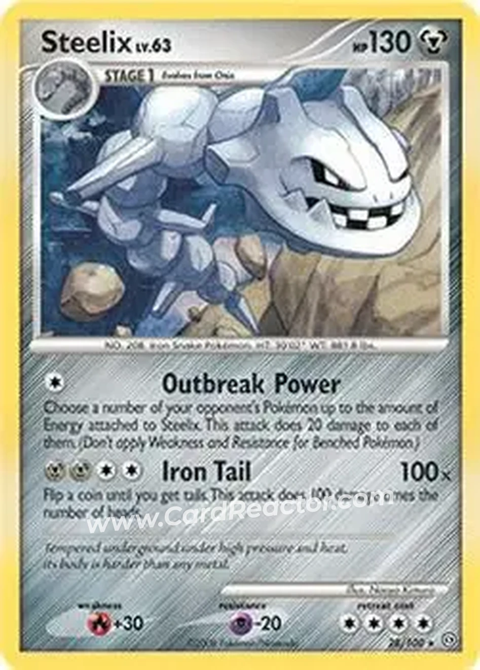 2008 Pokemon Diamond & Pearl Stormfront #28/100 - Steelix - Front