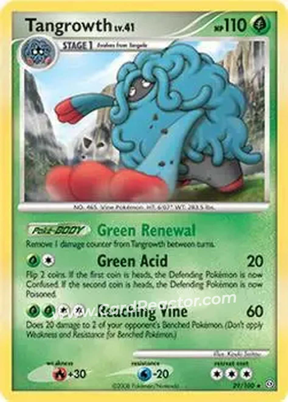 2008 Pokemon Diamond & Pearl Stormfront #29/100 - Tangrowth - Front