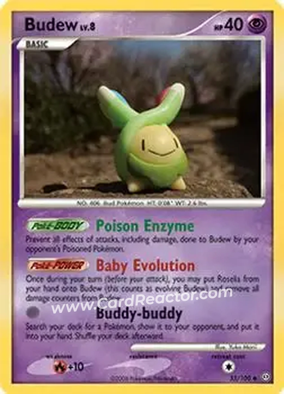 2008 Pokemon Diamond & Pearl Stormfront #33/100 - Budew - Front