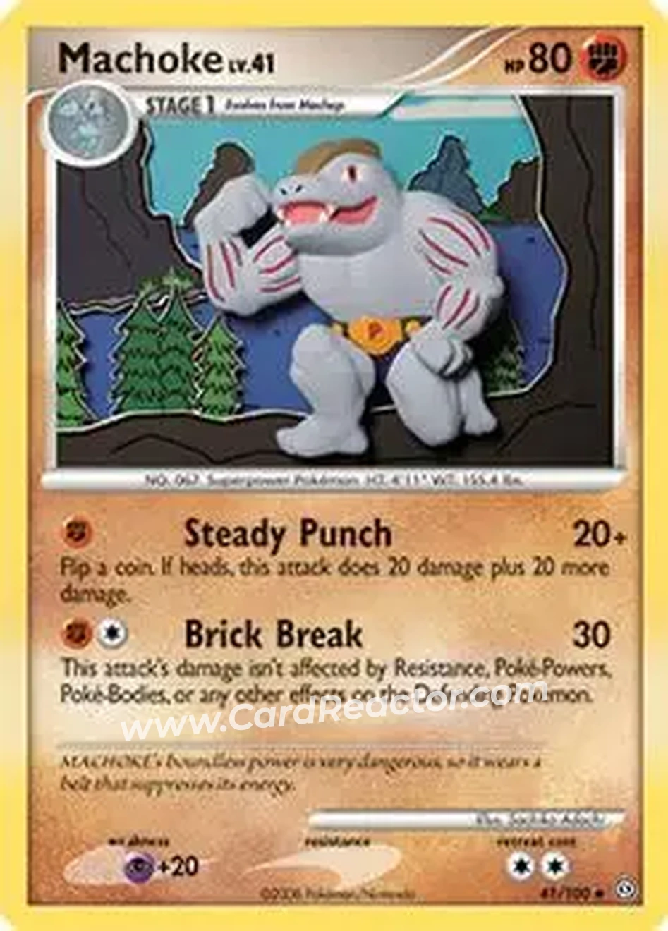 2008 Pokemon Diamond & Pearl Stormfront #41/100 - Machoke - Front