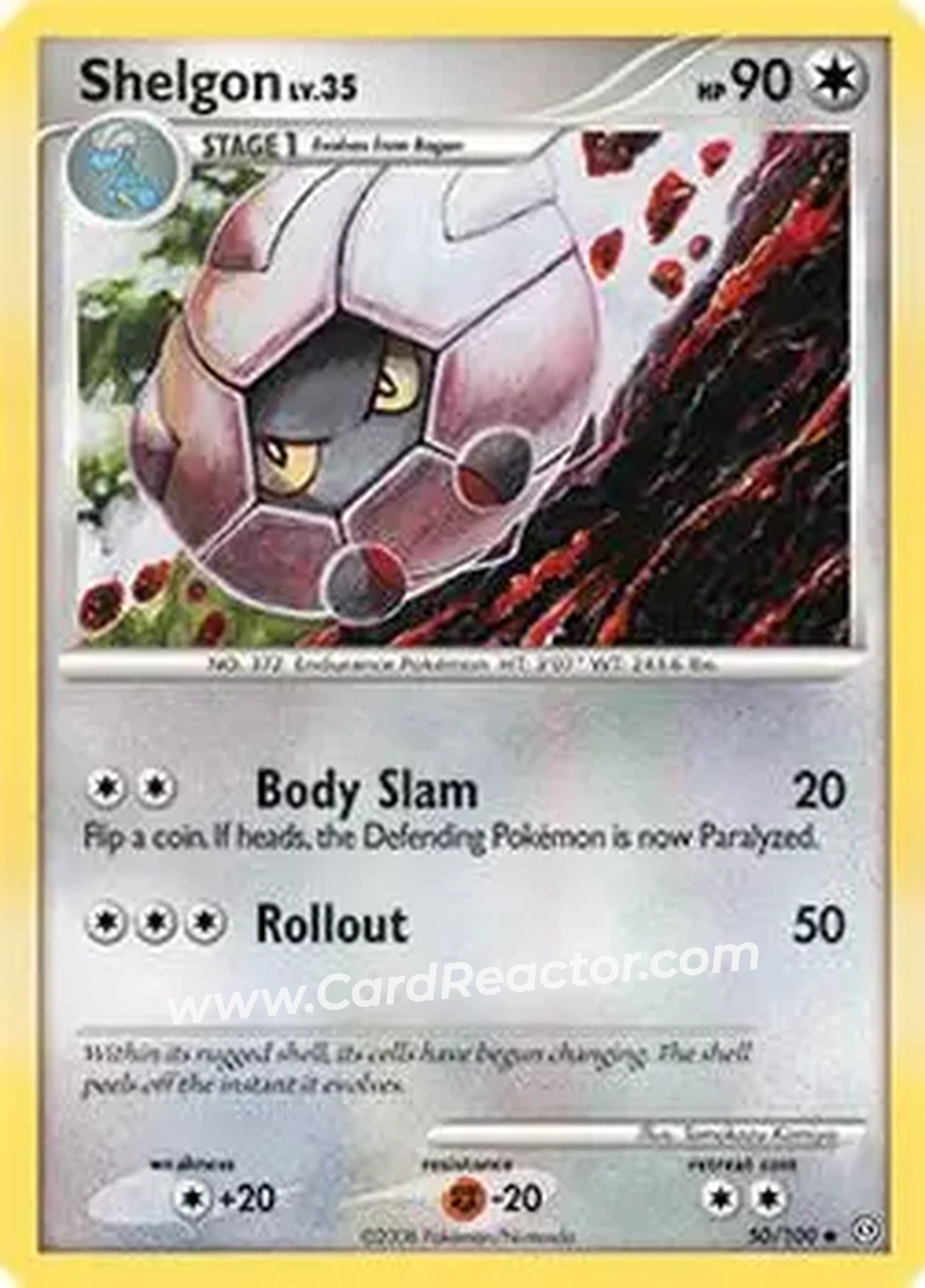 2008 Pokemon Diamond & Pearl Stormfront #50/100 - Shelgon - Front