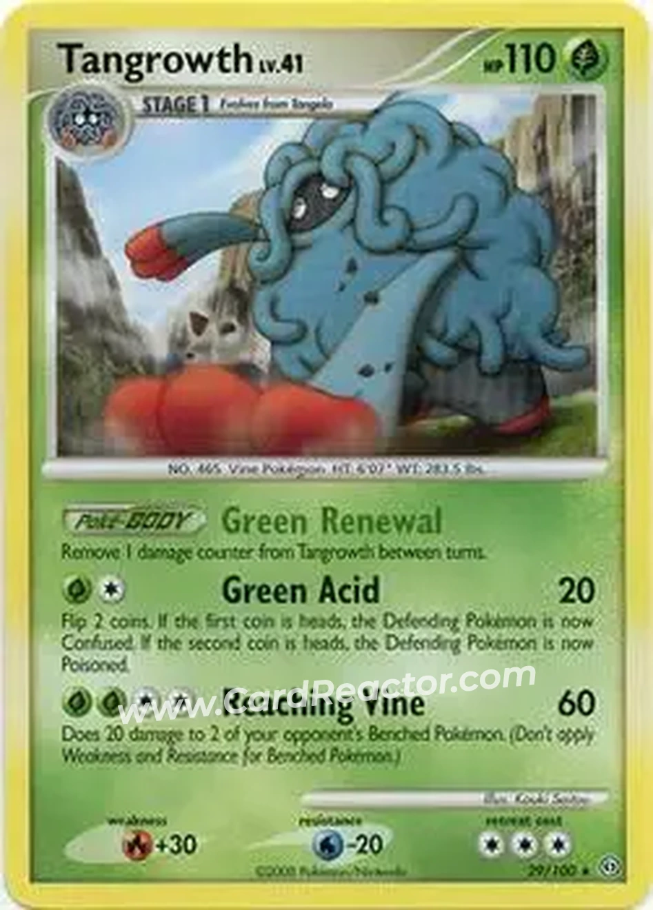 2008 Pokemon Japanese Intense Fight in the Destroyed Sky #002/092 - Tangrowth - Front