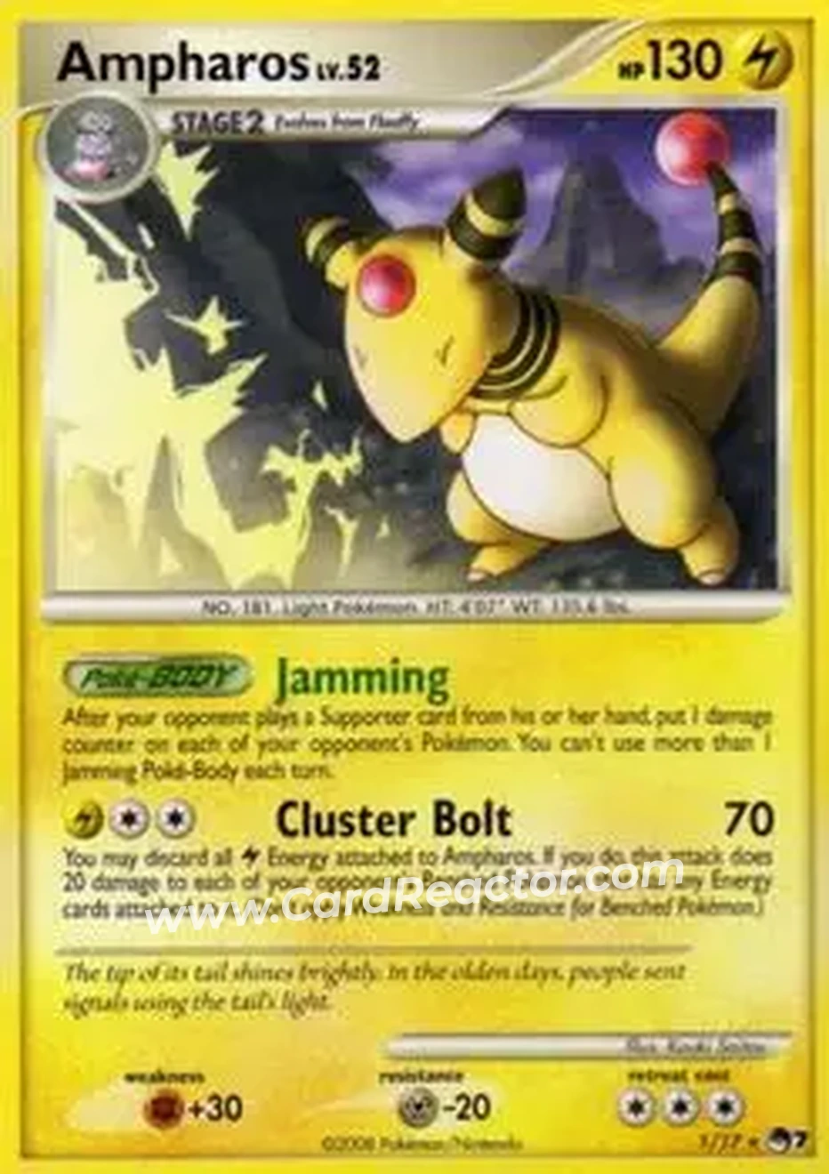 2008 Pokemon Organized Play Series 7 #1/17 - Ampharos - Front