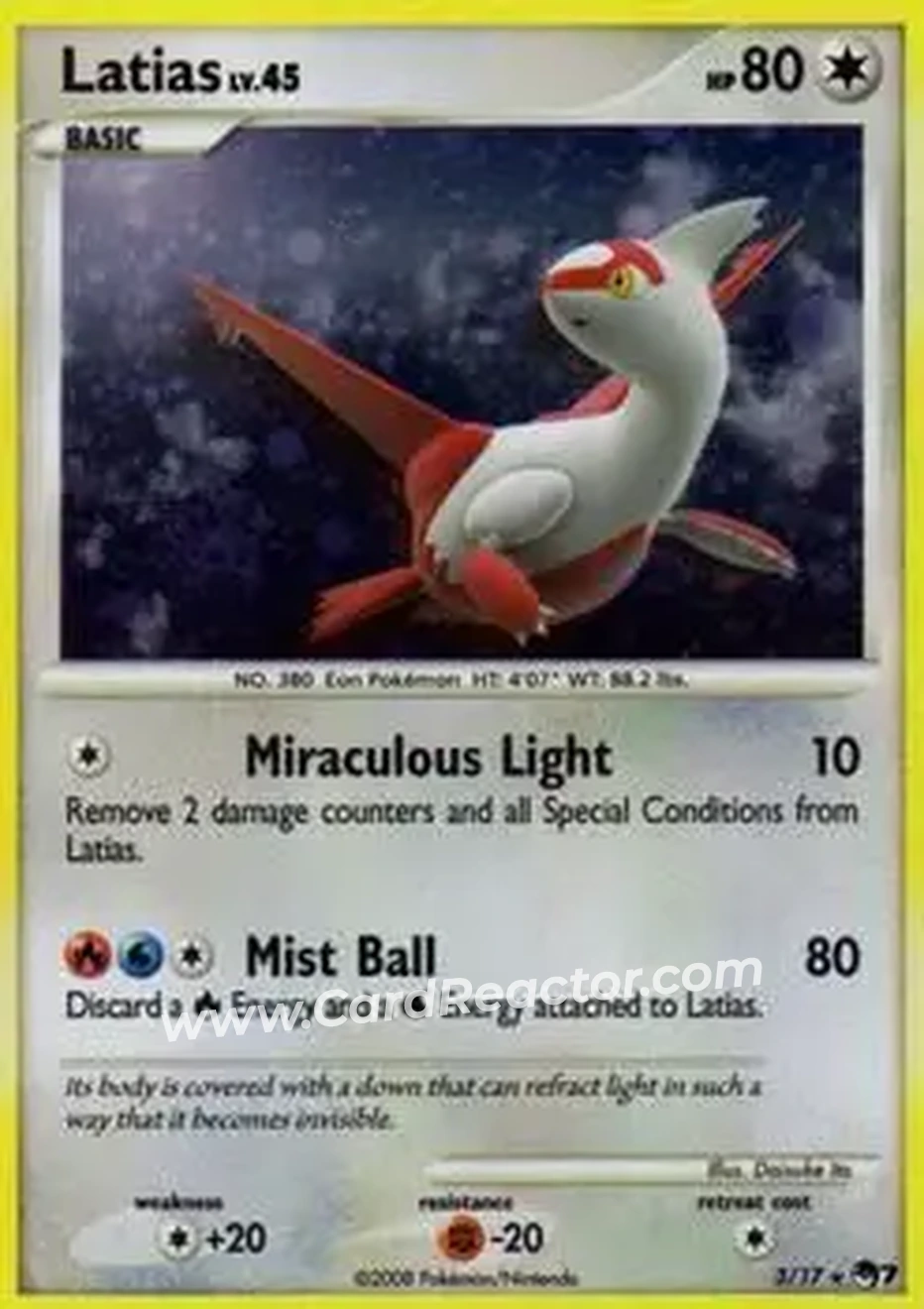 2008 Pokemon Organized Play Series 7 #3/17 - Latias ex - Front