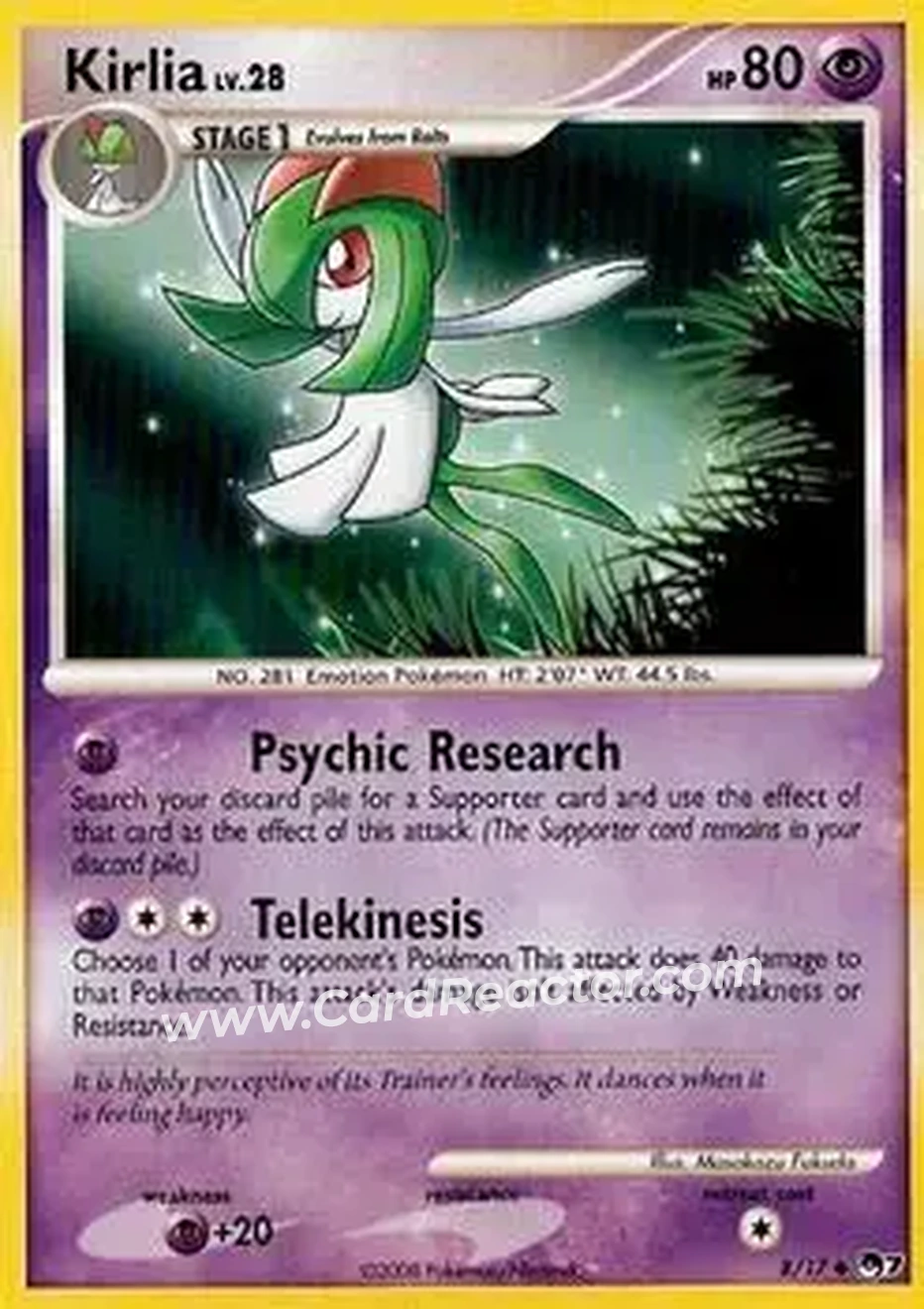 2008 Pokemon Organized Play Series 7 #8/17 - Kirlia - Front