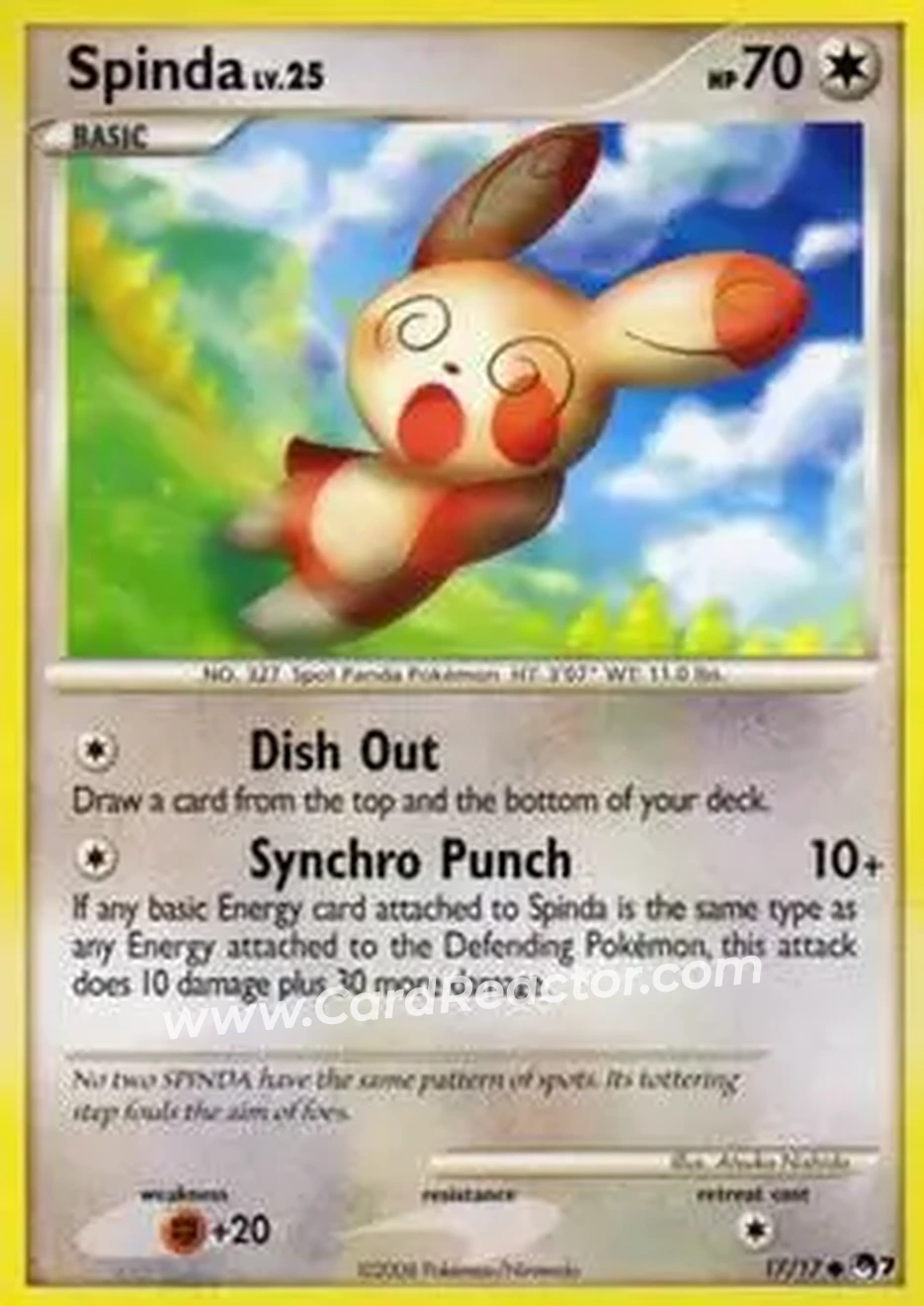 2008 Pokemon Organized Play Series 7 #17/17 - Spinda - Front