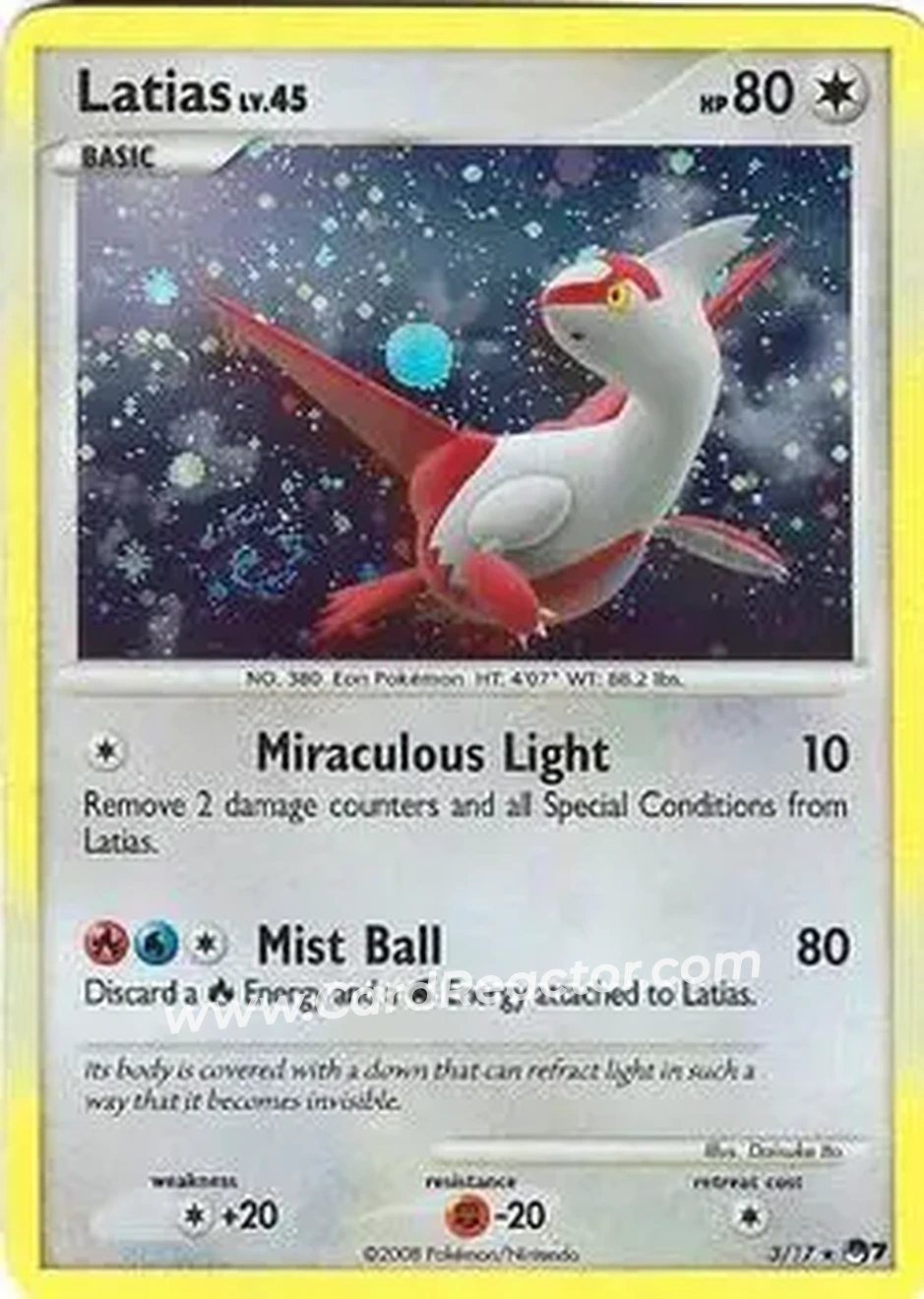 2008 Pokemon Organized Play Series 7 - Holo #3/17 - Latias ex - Front