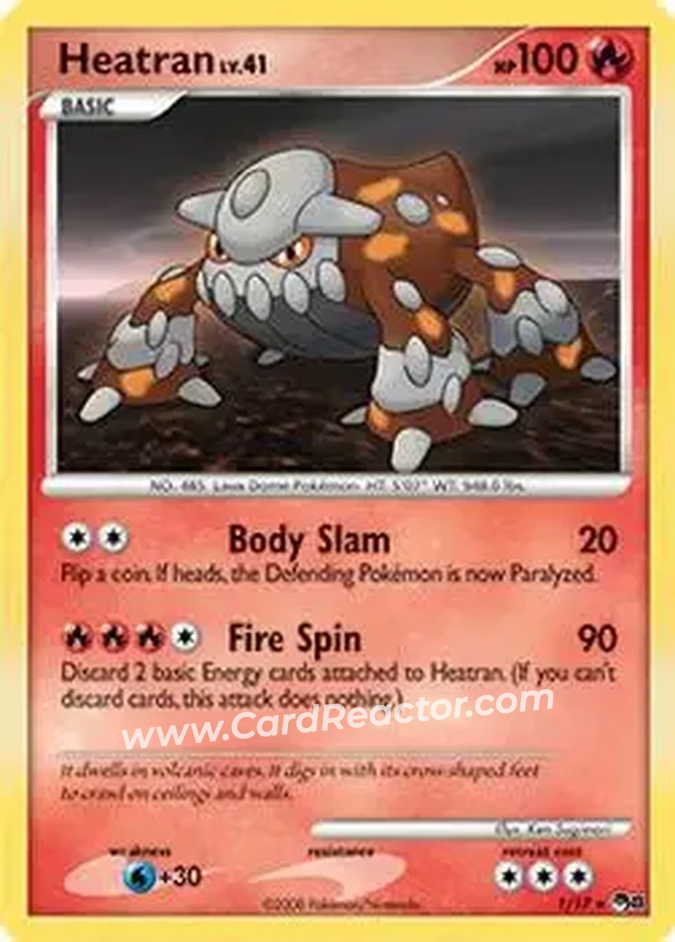 2008 Pokemon Organized Play Series 8 #1/17 - Heatran - Front