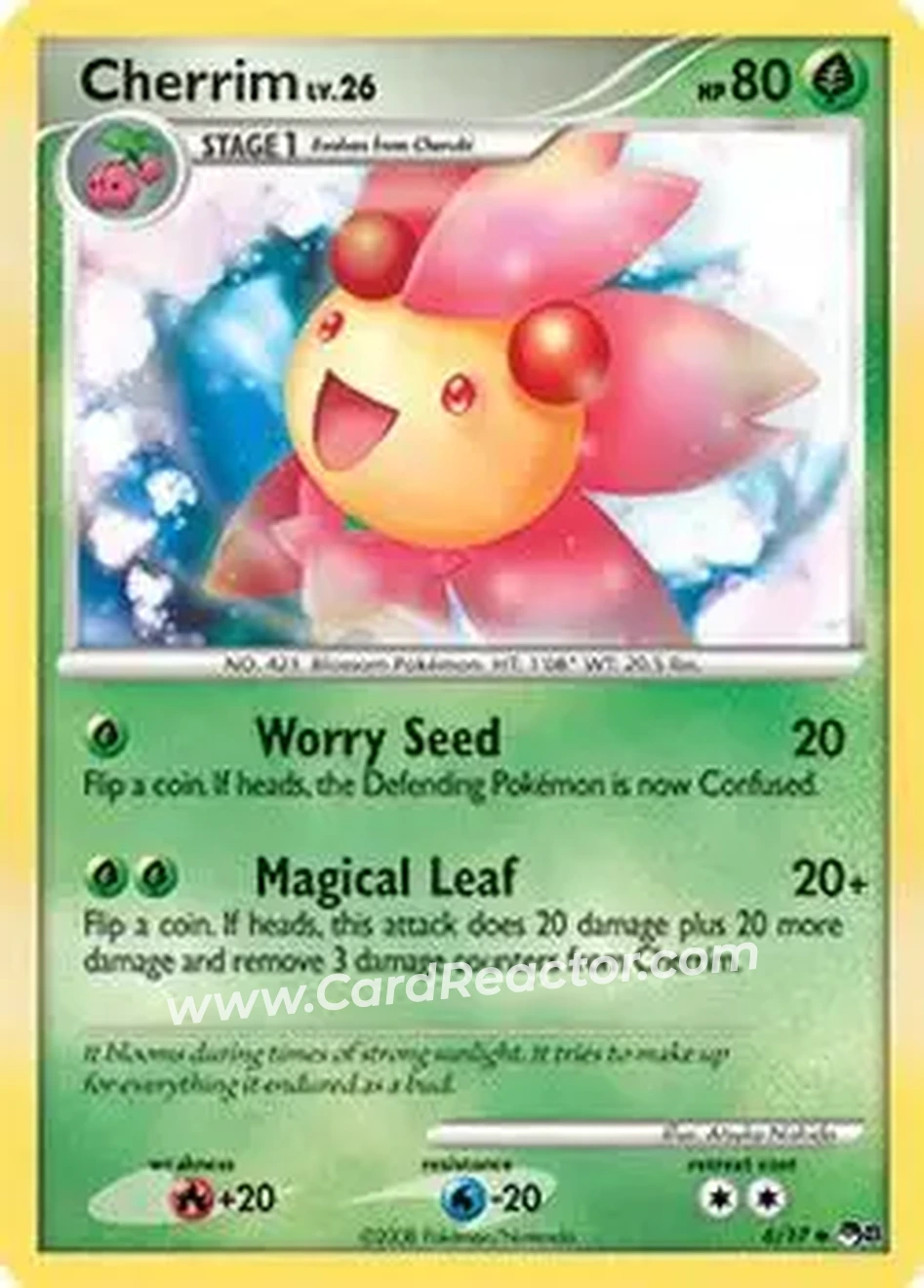 2008 Pokemon Organized Play Series 8 #6/17 - Cherrim - Front