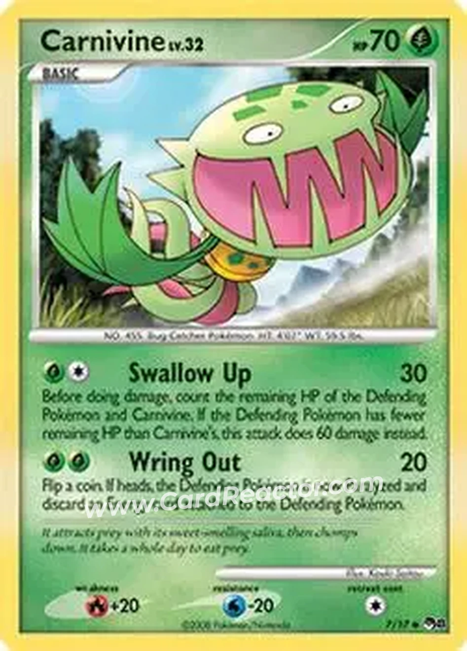 2008 Pokemon Organized Play Series 8 #7/17 - Carnivine - Front