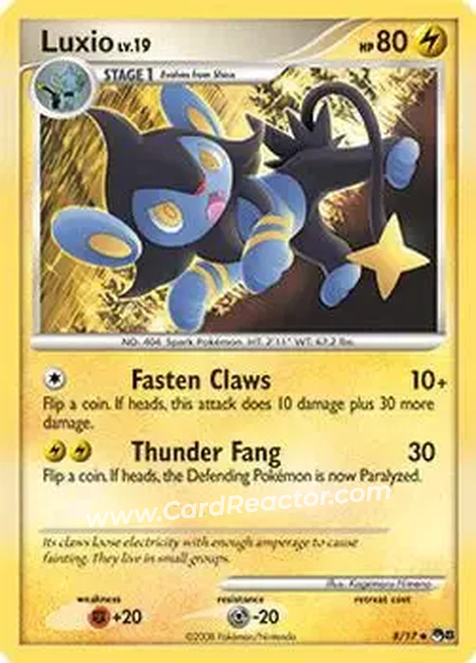 2008 Pokemon Organized Play Series 8 #8/17 - ルクシオ - Front