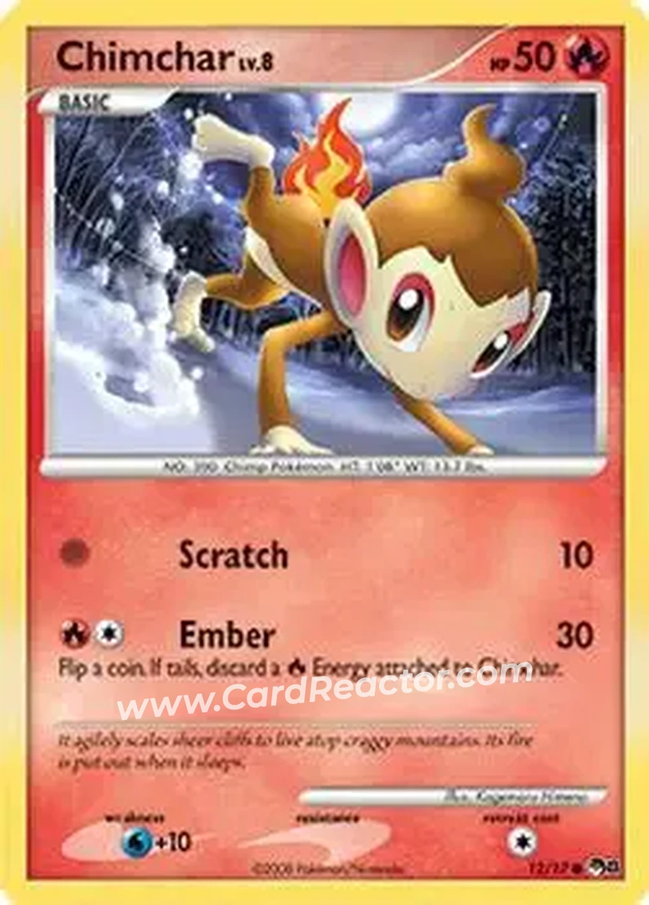 2008 Pokemon Organized Play Series 8 #12/17 - Chimchar - Front