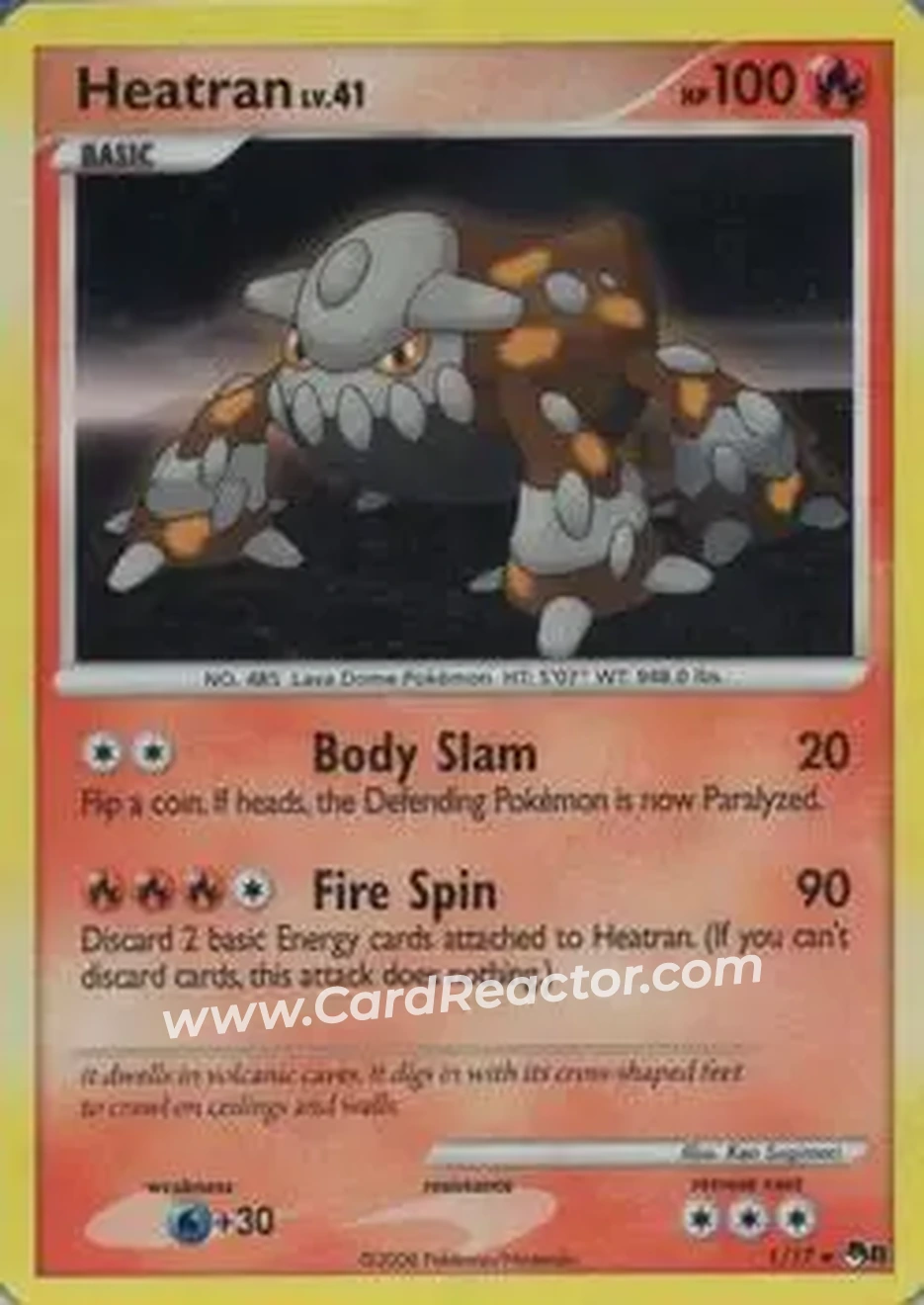 2008 Pokemon Organized Play Series 8 - Holo #1/17 - Heatran - Front