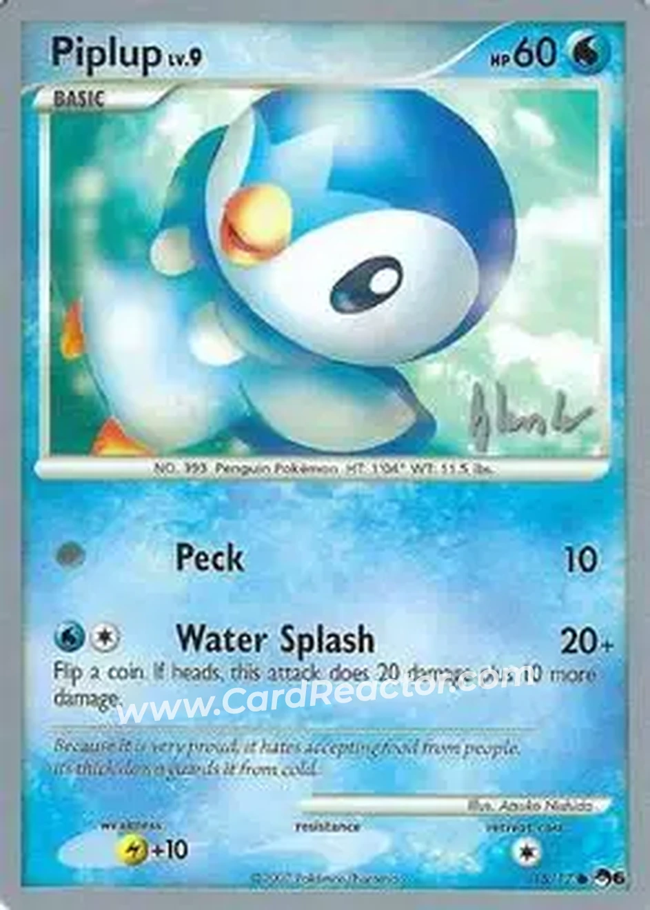 2008 Pokemon World Championship - Empotech #15/17 - Piplup - Front