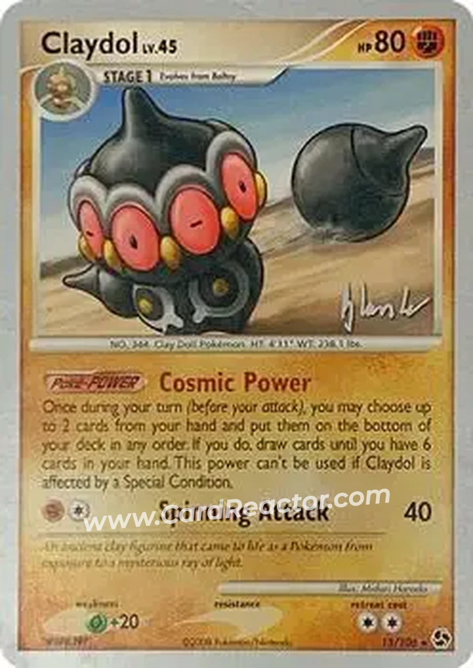 2008 Pokemon World Championship - Empotech #15/106 - Claydol - Front