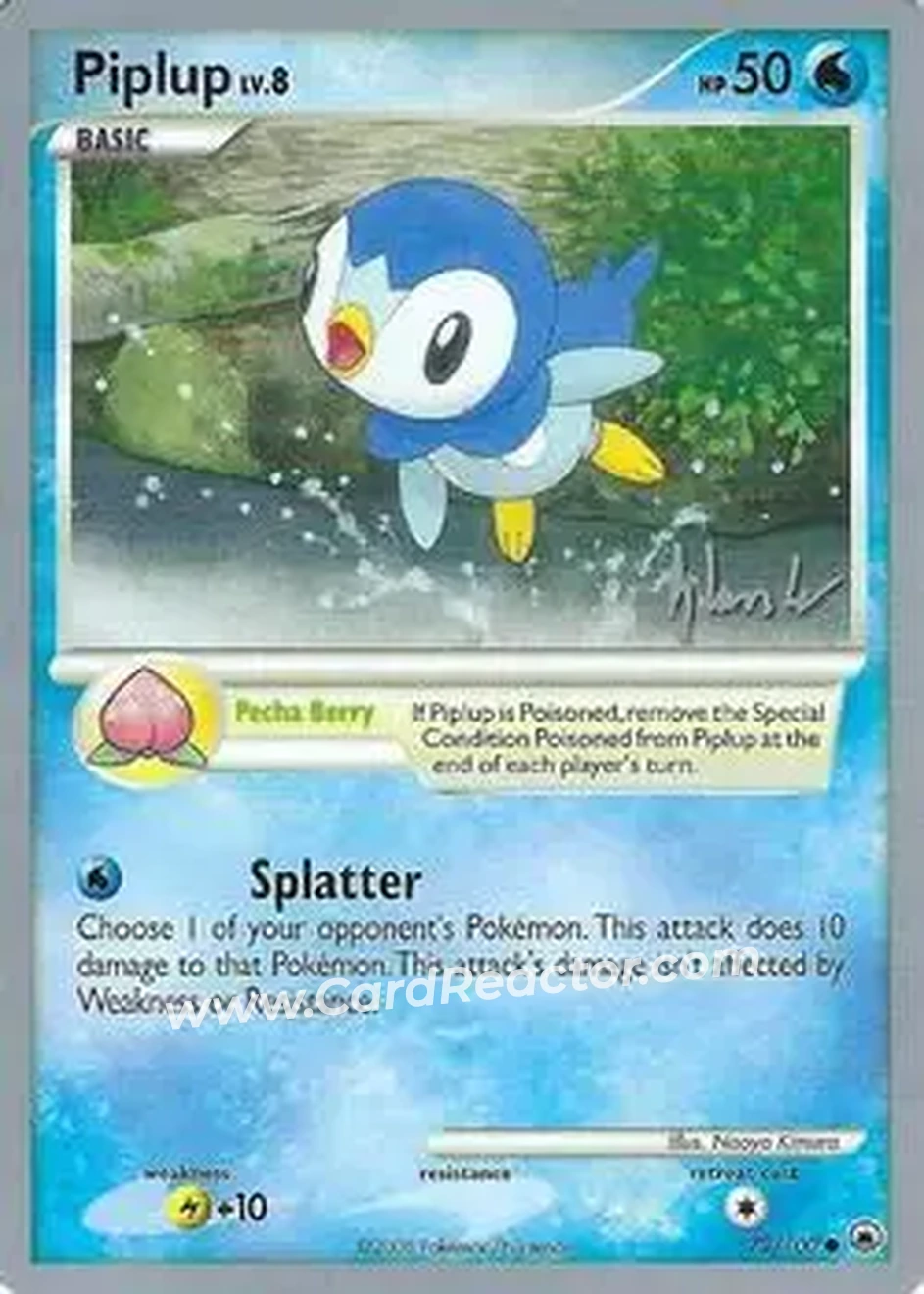 2008 Pokemon World Championship - Empotech #72/100 - Piplup - Front