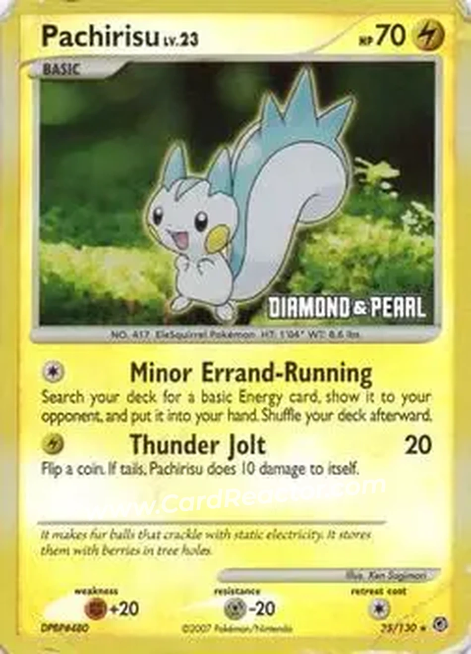 2008 Pokémon Burger King Promos #35/130 - Pachirisu - Front