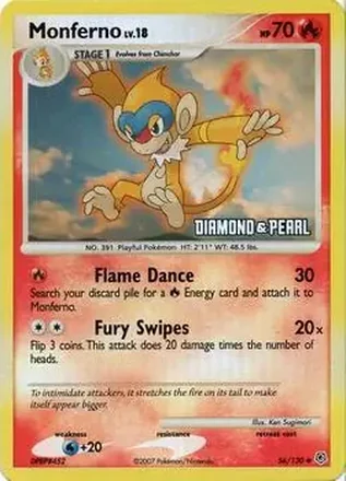 2008 Pokémon Burger King Promos #56/130 - Monferno