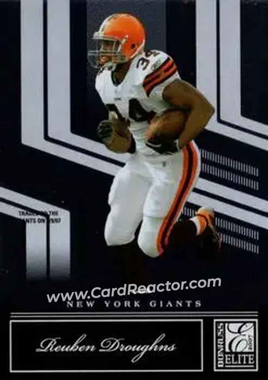 2007 Donruss Elite #26 - Reuben Droughns - New York Giants - Front