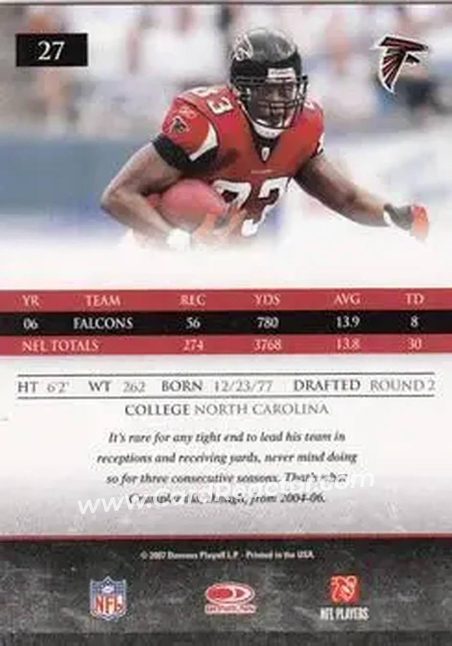 2007 Donruss Gridiron Gear #27 - Alge Crumpler - Atlanta Falcons - Back