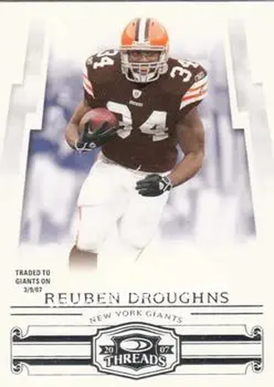 2007 Donruss Threads #30 - Reuben Droughns - New York Giants - Front