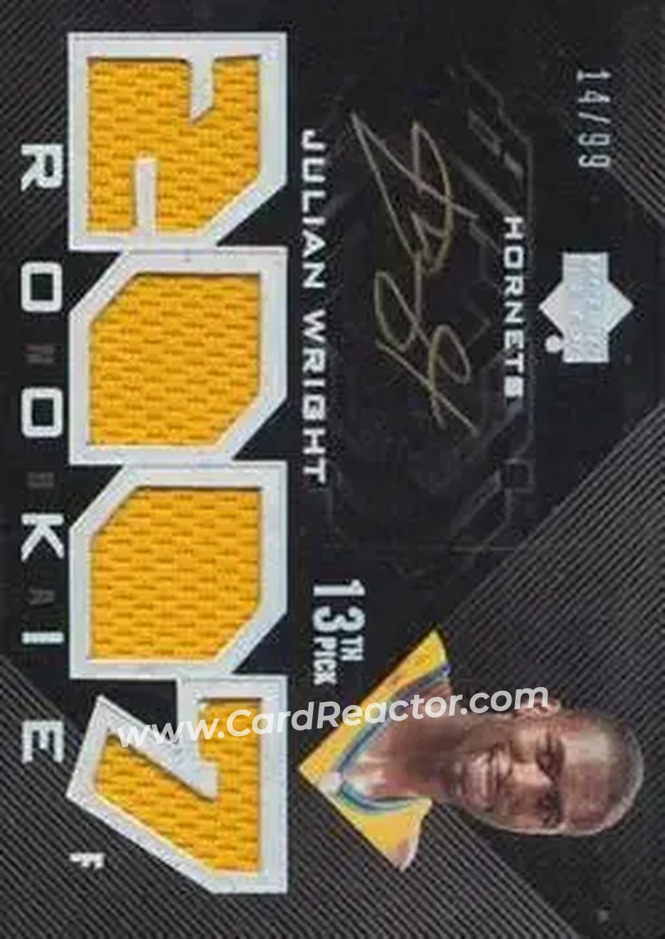 2007-08 UD Black #107 - Julian Wright - New Orleans Hornets - Front 2007-08 UD Black #107 - Julian Wright - New Orleans Hornets - Front