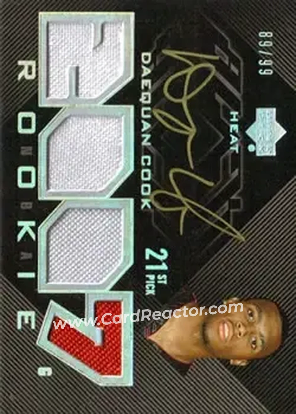 2007-08 UD Black #114 - Daequan Cook - Miami Heat - Front