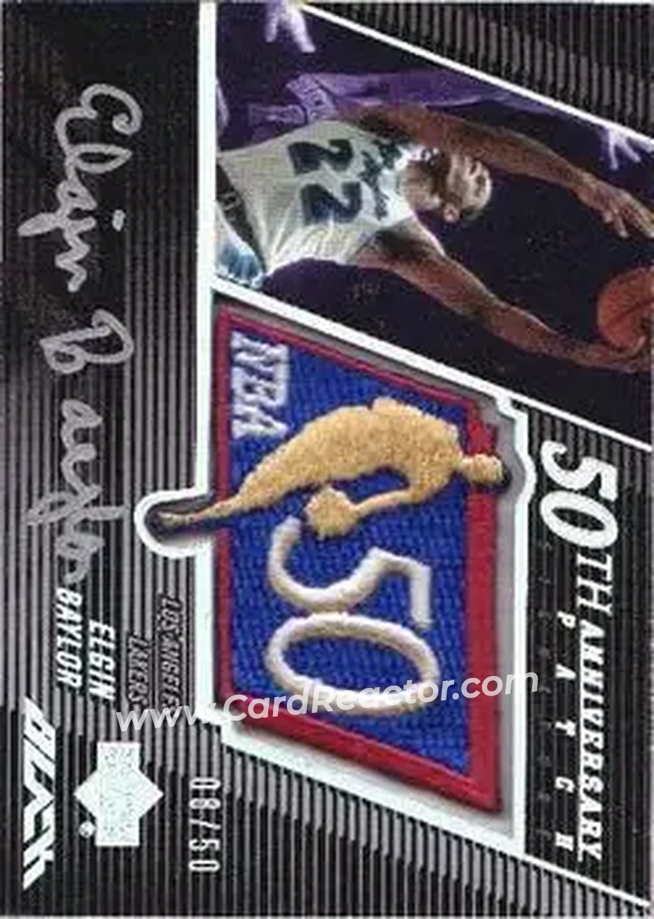 2007-08 UD Black - 50th Anniversary Autographs #50AU-EB - Elgin Baylor - Los Angeles Lakers - Front