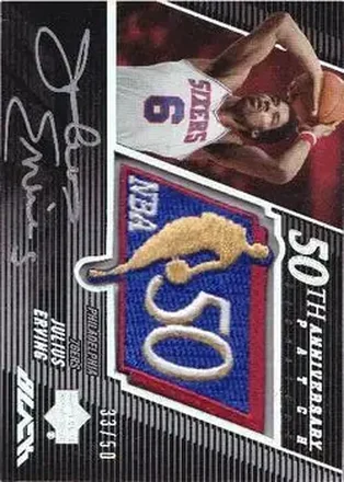 2007-08 UD Black - 50th Anniversary Autographs #50AU-JE - Julius Erving - Philadelphia 76ers