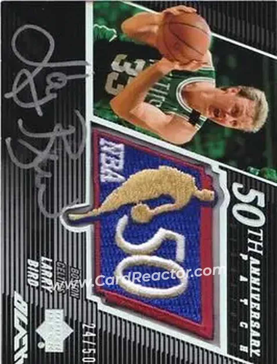2007-08 UD Black - 50th Anniversary Autographs #50AU-LB - Larry Bird - Boston Celtics - Front