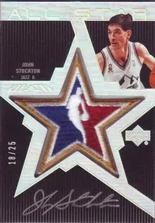 2007-08 UD Black #ASAU-JS All-Star Autographs John Stockton